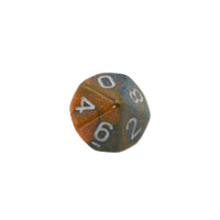 Polyhedral dice with numbers on a white background