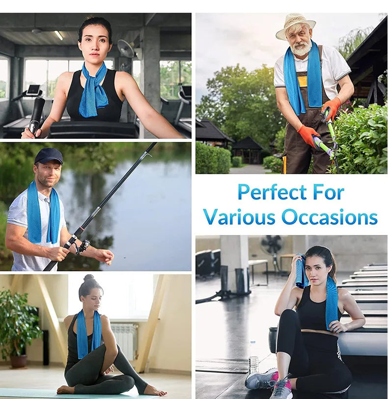 NNEOBA Microfiber Sport Cooling Towel Quick-Dry for Gym (Blue)