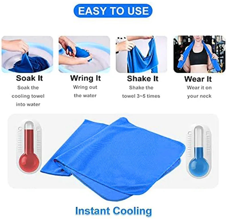 NNEOBA Microfiber Sport Cooling Towel Quick-Dry for Gym (Blue)